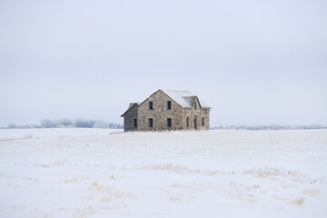 Winter Saskatchewan Scenery with animals, frost, fog, abandoned places, churches and more.