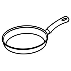 Sleek Frying Pan Line Drawing