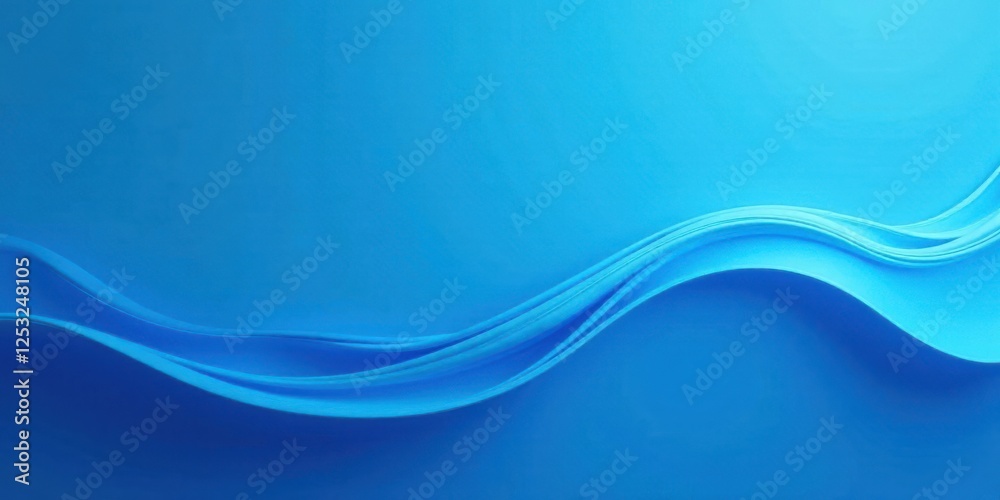 Poster abstract blue waves elegant swirling curves on a smooth surface for design backgrounds