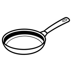 Sleek Frying Pan Line Drawing