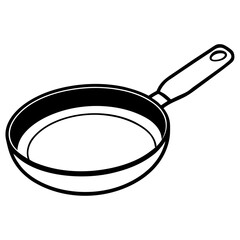 Sleek Frying Pan Line Drawing