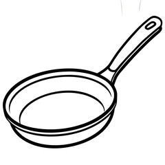Sleek Frying Pan Line Drawing