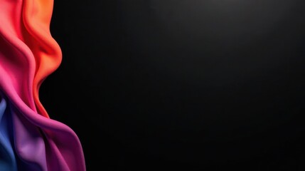 Obraz premium Abstract Colorful Drapery Against Dark Background A Vibrant Textural Image for Design Projects