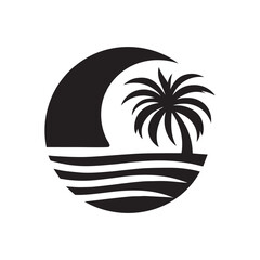 Obraz premium palm tree silhouette vector illustration 