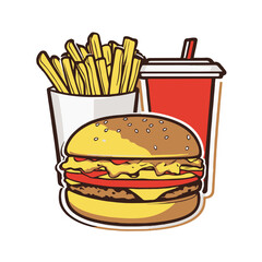 fast food clipart hamburger and fries with drink