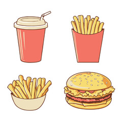 fast food clipart hamburger and fries with drink