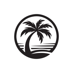 palm trees silhouette Vector on white 
