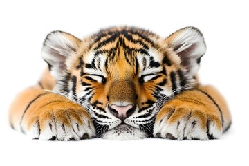 Fototapeta premium Tiger Isolated on White Background.