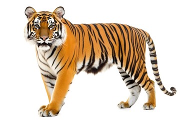 Obraz premium Tiger Isolated on White Background.