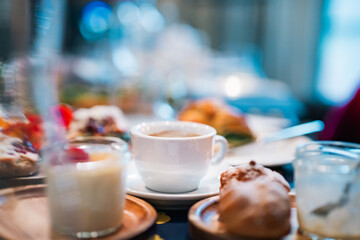 coffee cup breakfast table dessert dishes