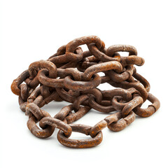 Fototapeta premium A close-up view of a rusted metal chain, showcasing the weathered texture and intricate links