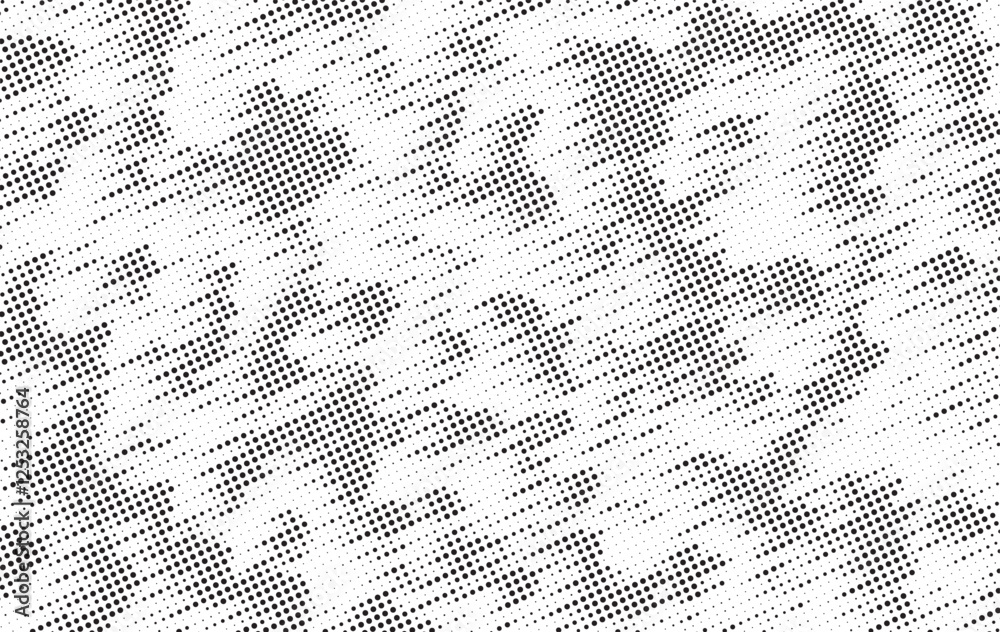 Poster black and white dotted halftone background. black and white dots, halftone effect. gradient pattern.