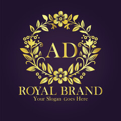 Luxury Gold Monogram Logo Design AD
