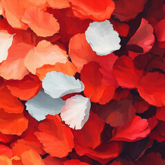 AI-Generated Abstract Red and White Petals – Digital Floral Art