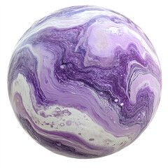 Obraz premium A stunning purple marbled sphere showcasing unique swirling patterns, perfect for design projects, backgrounds, or artistic inspirations.