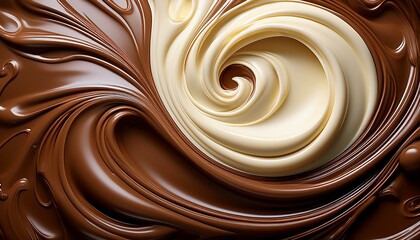 chocolate swirl background clean detailed melted choco mass milk and white chocolate mixed together
