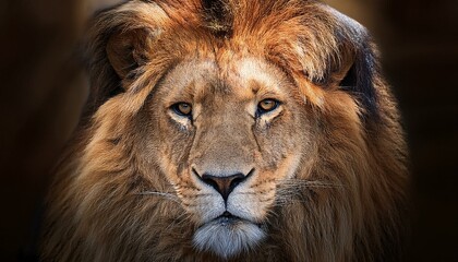 majestic lion portrait with vibrant colors and detailed fur texture