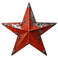 Distressed Red Metal Star With Vintage Aesthetic