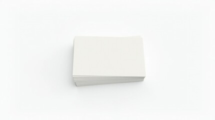 Stack of Blank White Index Cards on White Background