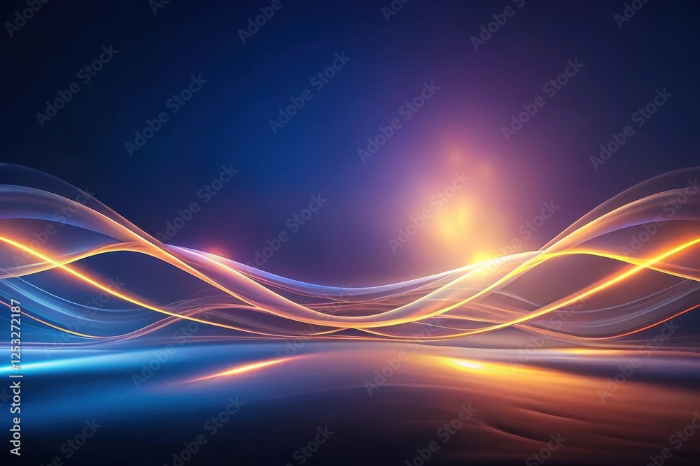 Canvas Prints abstract wave energy illuminated swirls of light and color on a dark background