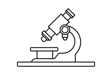 Line art drawing of a microscope vector illustration.eps