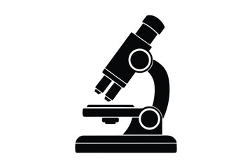 Silhouette of a microscope vector art illustration.eps