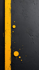 Black and yellow abstract background with brushstroke and halftone style. Creating a dynamic and edgy design with textured grunge feel.
