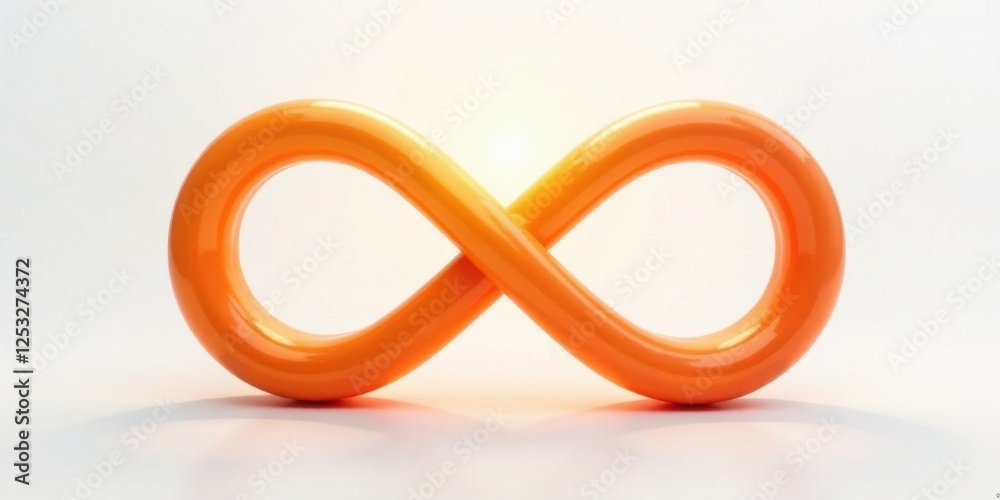 Fototapete illuminated orange infinity symbol a three-dimensional representation of endlessness and continuous 