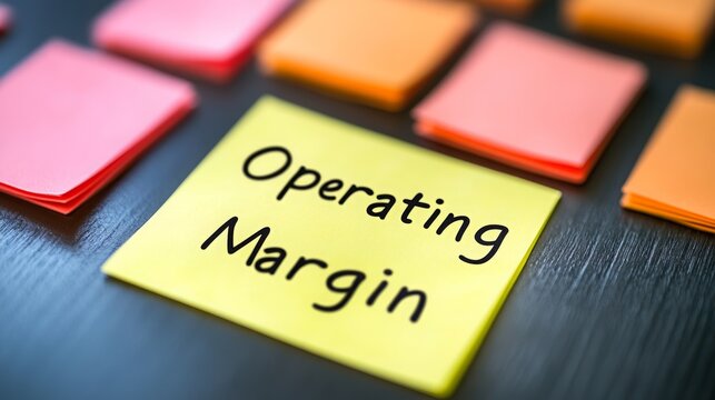 OPERATING MARGIN text on office yellow paper sticker , 16:9