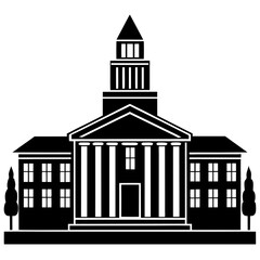 Classic Black Vector Design University Building