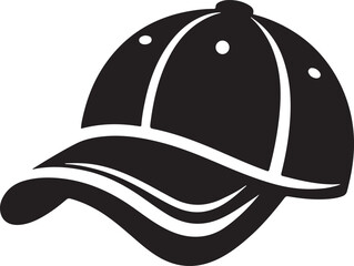 Silhouette vector of a sports cap, perfect for athletic, casual wear, fashion, and branding designs. Ideal for icons, logos, apparel, and merchandise graphics.