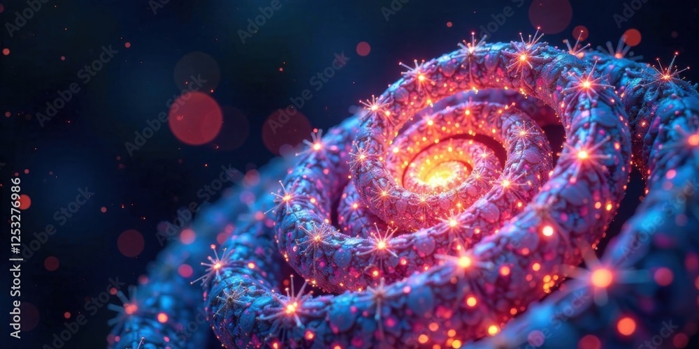 Poster glowing spiral nebula an abstract cosmic dance of light and color