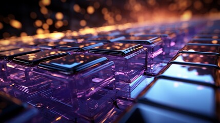 A futuristic abstract background with glowing elements.