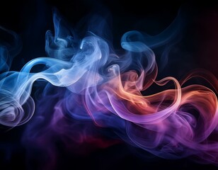 Obraz premium abstract swirling smoke clouds against a dark background ethereal and mysterious