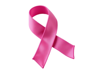 close up of pink ribbon. pink ribbon symbol for breast cancer awareness. October. isolated on transparent or white background. pink breast cancer ribbon