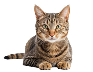 Fototapeta premium close up of tabby cat isolated on transparent or white background