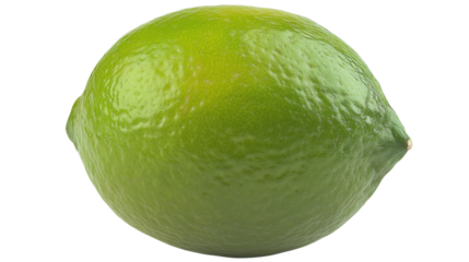 Fresh green lime rotating on transparent background