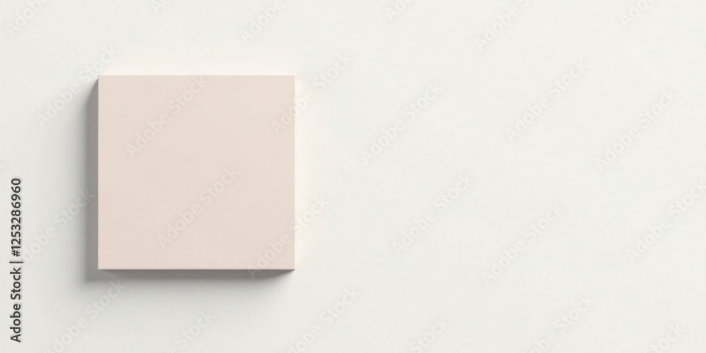 Aufkleber a pale square on a blank canvas minimalist mockup for design and branding projects