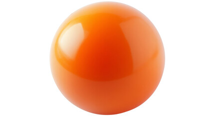 Glossy orange sphere rotating on transparent background