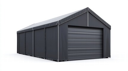 Modern Industrial Garage: A sleek, contemporary garage with a robust, durable structure, perfectly suited for industrial or residential purposes.