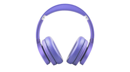 Modern wireless purple headphones isolated on transparent background