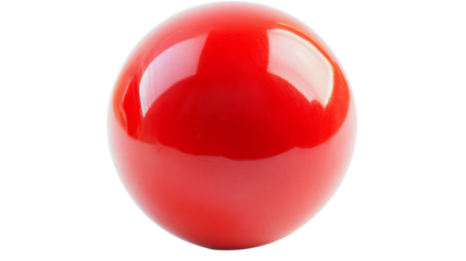 Shiny red sphere on transparent background representing simplicity and perfection