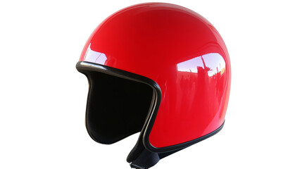 Fototapeta premium Red motorcycle helmet isolated on transparent background
