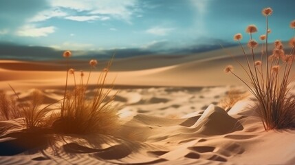 Abstract background featuring a dreamy desert landscape.