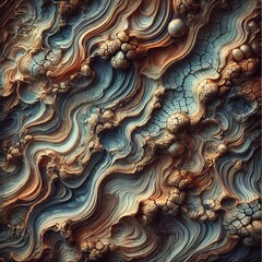 A highly detailed close-up of a mesmerizing organic texture. The surface is intricate, featuring a mix of smooth and rough patterns