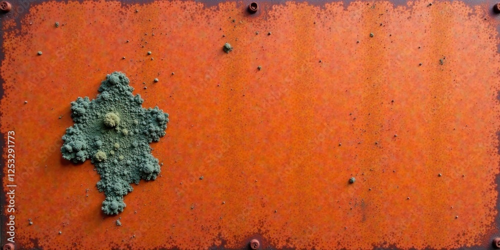 Aufkleber abstract rusted metal surface with organic growth showing texture and color variation