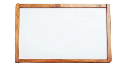 Empty whiteboard with wooden frame on transparent background is ready for drawing