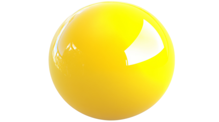 Shiny yellow sphere with transparent background