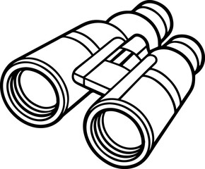Line Art Illustration of Binoculars for Coloring Book – Digital Drawing