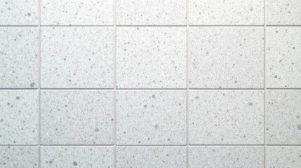 Fototapeta premium High-resolution image showcasing a seamless pattern of speckled square tiles in a light gray hue, ideal for interior design projects and architectural visualization.